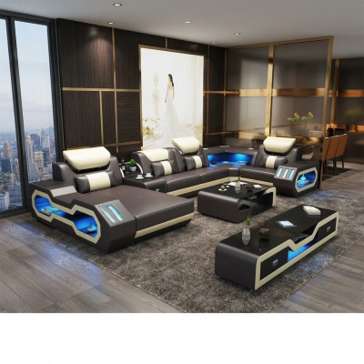 Woonlandschap Ontwerper Bank Bank Verlicht USB Station Hoekbank