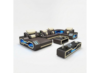 Woonlandschap Ontwerper Bank Bank Verlicht USB Station Hoekbank