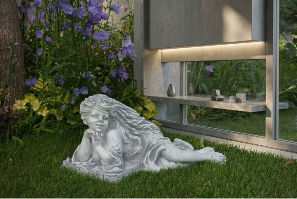 Tuinbeeld Engel tuin 26cm Vijverfiguur Mensen Steengietwerk