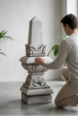Zuil Figuur Sculptuur Figuren Standbeeld Colom Ontwerp Tuindecoratie s210018
