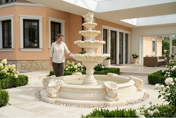 Bassin siervijver fontein sculptuur fontein tuin fontein vijver stad
