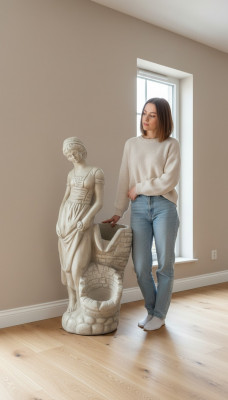 Beeld van vrouw AMANDA tuin standbeeld sculptuur sculpturen beelden standbeelden decoratie steen.