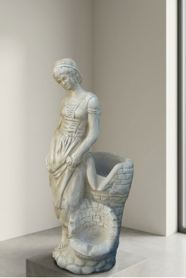 Beeld van vrouw AMANDA tuin standbeeld sculptuur sculpturen beelden standbeelden decoratie steen.