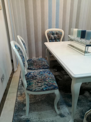 Eettafel ontwerper stoelen set van 6 stoelen met tafel