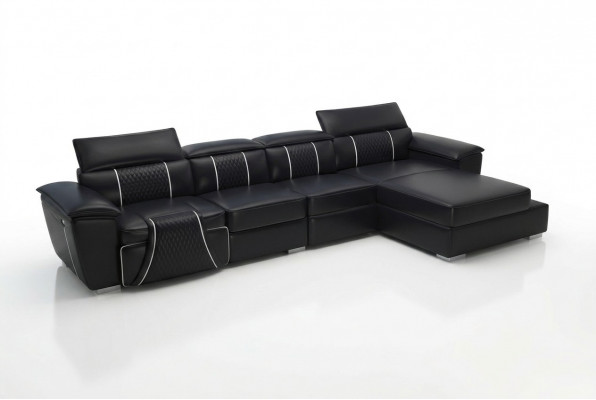 Leren bank Bank Bekleding Designer bank Leren banken Bank L-vorm Bank G8048C Zwart