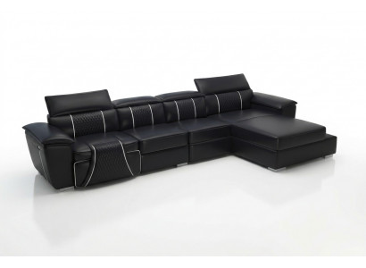 Leren bank Bank Bekleding Designer bank Leren banken Bank L-vorm Bank G8048C Zwart