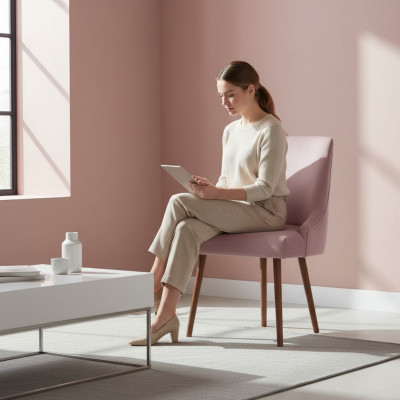 Eetkamer luxe leunstoel zit meubilair stoelen woonkamer textiel stof nieuw.