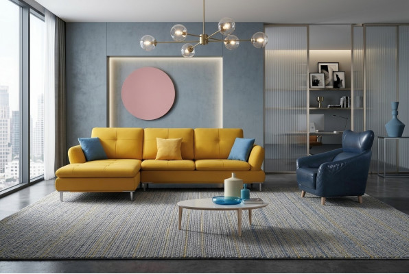 Hoekbank Lederen Bekleding Zitbank Set Woonkamer Landschap Sofa's Nieuw Hoek