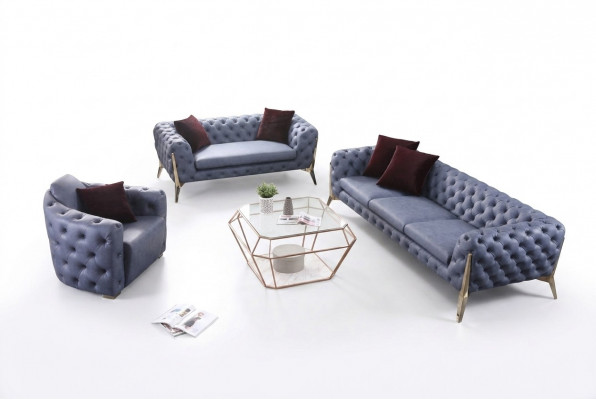Luxe hoogwaardige bank bank bekleding stoel 3+2+1 set Chesterfield meubels