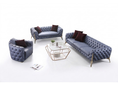 Luxe hoogwaardige bank bank bekleding stoel 3+2+1 set Chesterfield meubels