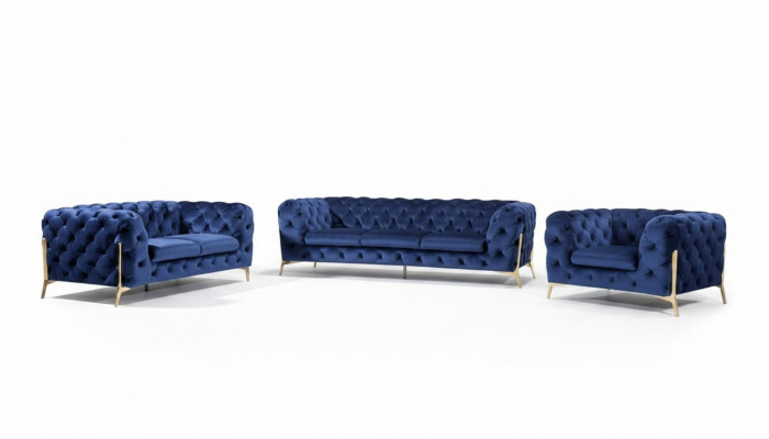 Luxe textielstoffen bank bankstel bekleding stoel 3+1 suite Chesterfield-sets