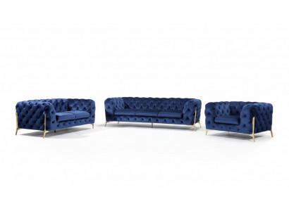 Luxe textielstoffen bank bankstel bekleding stoel 3+1 suite Chesterfield-sets
