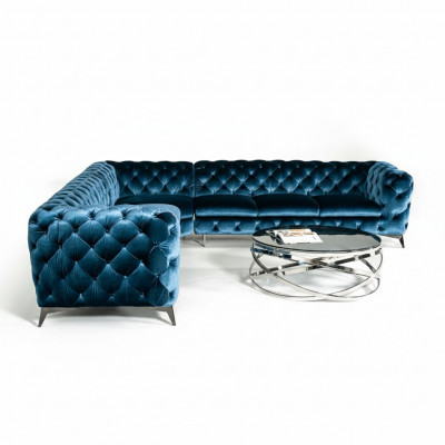 Samt Hoek Luxe Chesterfield Bank Bekleding Hoek Bank Zitbank Banken Sofas