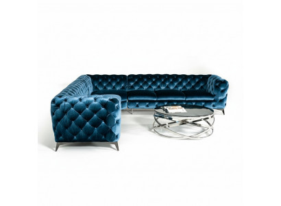 Samt Hoek Luxe Chesterfield Bank Bekleding Hoek Bank Zitbank Banken Sofas