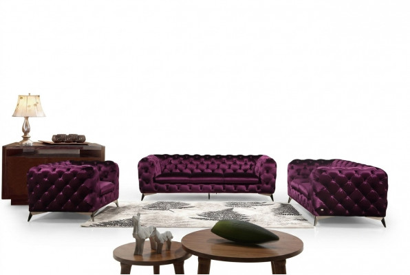 Luxe Textiel Stof Bank Bank Bekleding Zitplaats 3+1 Set Chesterfield Sets