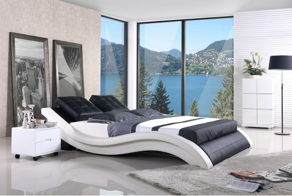Ontwerp Bedden Tweepersoons Hotel Frame Slaapkamer Leder Luxe Modern