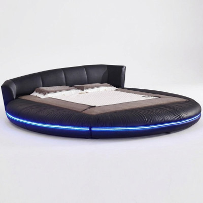 Ronde designbedden Leer Rond Bed Dubbel Luxe Hotel Frame Slaap Onmiddellijk