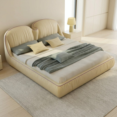 Ontwerp bedden Leren bed Dubbel Luxe Huwelijk Modern Hotel Frame Slaap