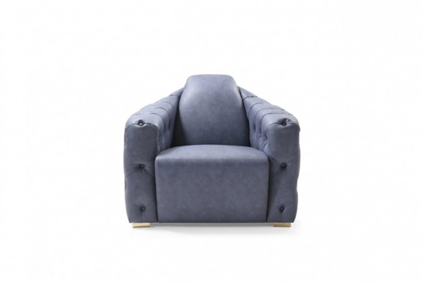 Italiaans designbankstel 2x fauteuil bankstel set 1+1 zitkussen set Chesterfield nieuw