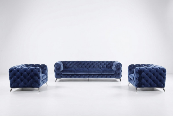 Sofa Chesterfield Bank Bekleding XXL Grote Suite Stof 2+1+1 designer Banken