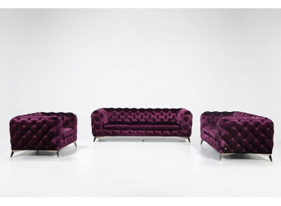 Sofa Chesterfield Bank Bekleding XXL Grote Set Stof 3+2+1 Designer Banken