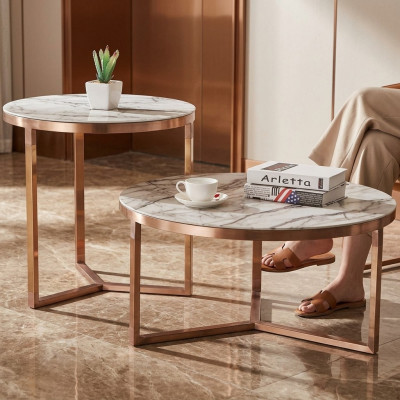 Ontwerper Banktafel Ronde Tafels Ronde Bank Metaal Glas Bijzettafel