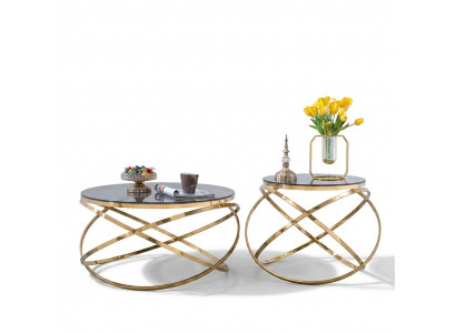 Bijzettafel Ronde Tafels Ronde Bank Metalen Kunstmarmer Designer Luxe