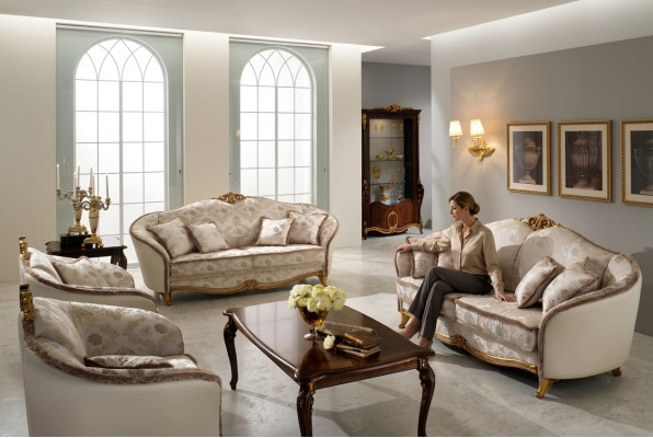 Luxe klasse 2+1+1 Italiaanse meubelbankstelbank sofa arredoclassic