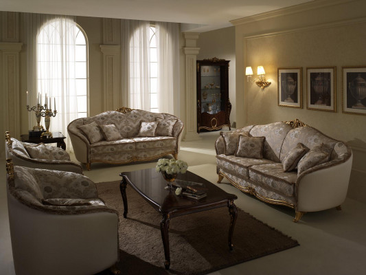 Luxe Klasse 3+1+1 Italiaanse meubelbankstel Bank Bank Nieuw