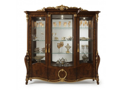 XXL vitrine glazen wandkast vitrinekast barok rococo stijl Jugendstil.