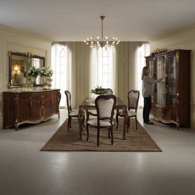 arredoclassic™ Luxe Klasse Meubilair Eetkamer Vitrine Tafel Commode 8-delig.
