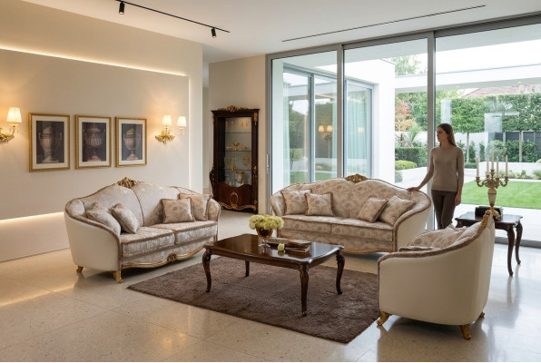 Sofa Bank 3-zits zonder 2+1 Designermeubels Klassiek barok Rococo