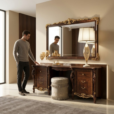 Luxe klasse kaptafel slaapkamer commode Italiaanse meubels.