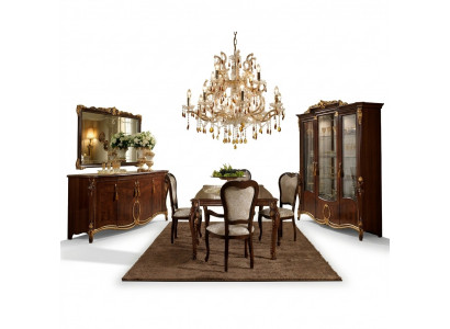 Eettafel 6 stoelen Eetkamertafel Jugendstil luxe meubels koninklijk Nieuw Rococo