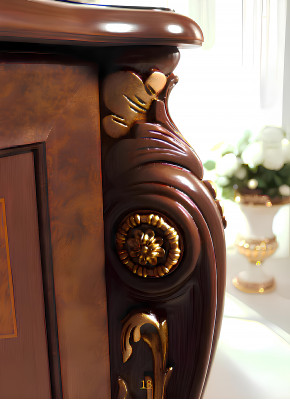 Klassieke woonwand vitrine ladekast kast dressoir barok rococo