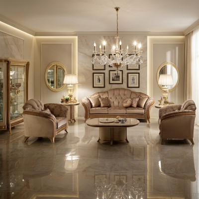 Luxe Klasse 2+1 Italiaanse meubels Bankstel Bank arredoclassic™ Nieuw