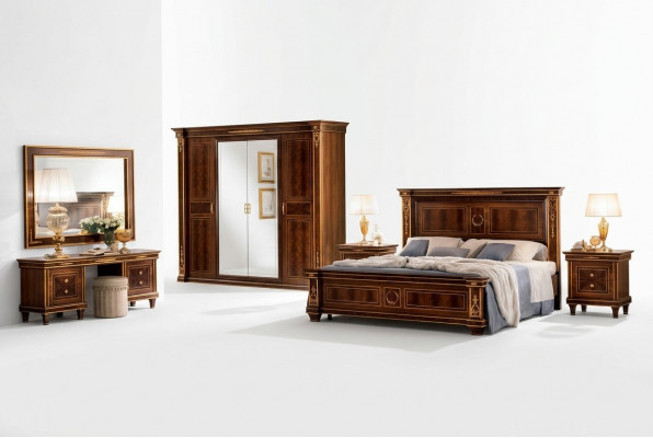 Klassiek ontworpen houten bed Luxe bedden Edel barok rococo huwelijk