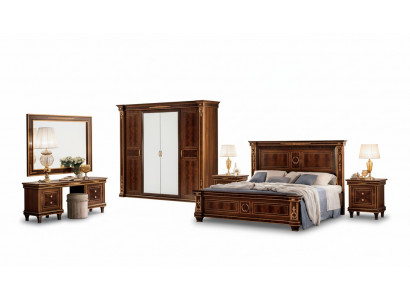 Slaapkamer set Bed Nachtkastje Commode Spiegel Kruk Nieuw 7-delig Barok