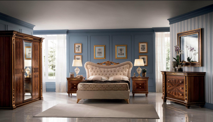 arredoclassic™ Slaapkamer Set Modigliani Barok Rococo Bed Nachtkastje 4-delig.