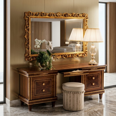 Vanity Table Bedroom Mirror Youth Antique Style Set Wood