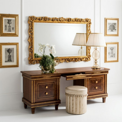 Vanity Table Bedroom Mirror Youth Antique Style Set Wood