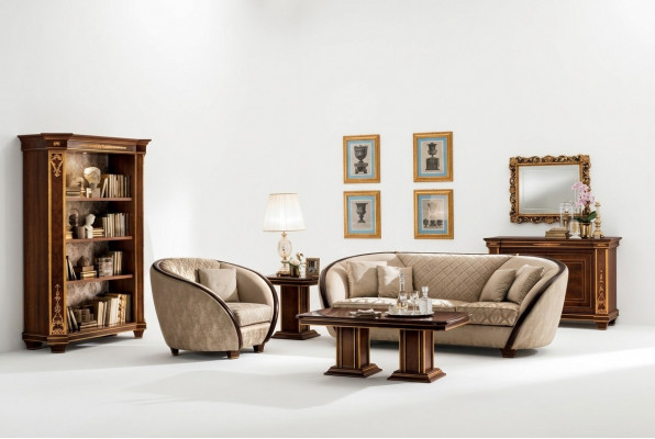 Luxe Klasse 3+2+1 Italiaanse meubelbankbankbank Nieuw arredoclassic