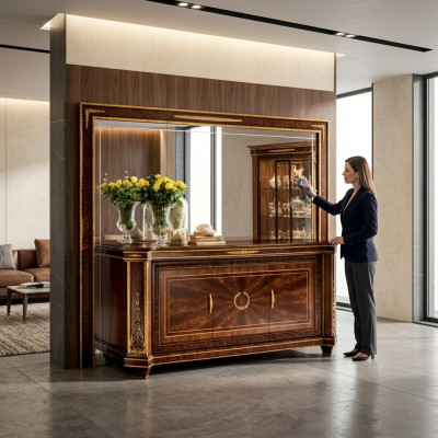 Buffet Kast Dressoirs Woonkamer Wandkast + Spiegel
