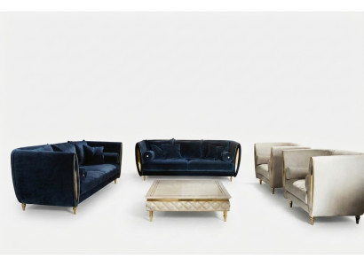 Zitbank Bank Bankstel 3 + 2 + 1 Woonkamer Designer Meubels Klassiek