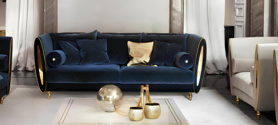 Luxe klasse 3+2 Italiaanse meubelsofa-set bank bank nieuw