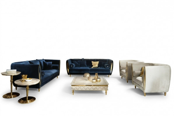 Luxe klasse 3+2 Italiaanse meubelsofa-set bank bank nieuw