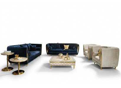 Sofa set Bank Bankstel 3 + 3 Woonkamer Ontwerper Barok Meubelen Klassiek