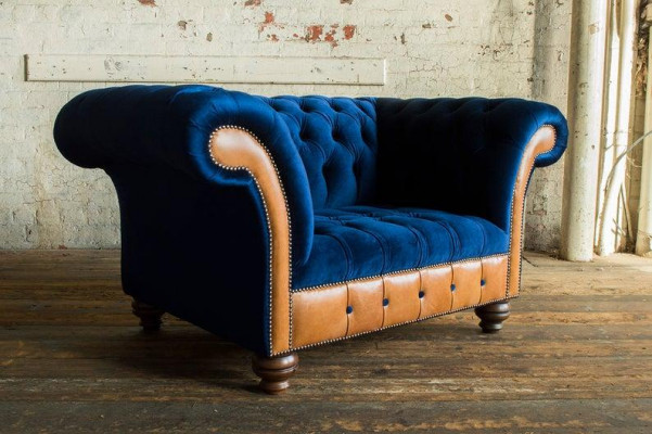 Chesterfield Textiel Gestoffeerde Fauteuil 1-Zits Design Luxe Stofbanken