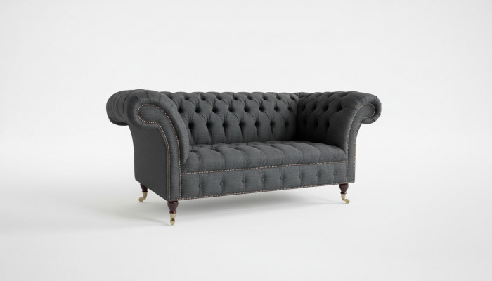 Chesterfield stoffen bank 2-zits luxe bank gestoffeerde banken design stoffen banken