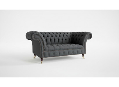 Chesterfield stoffen bank 2-zits luxe bank gestoffeerde banken design stoffen banken